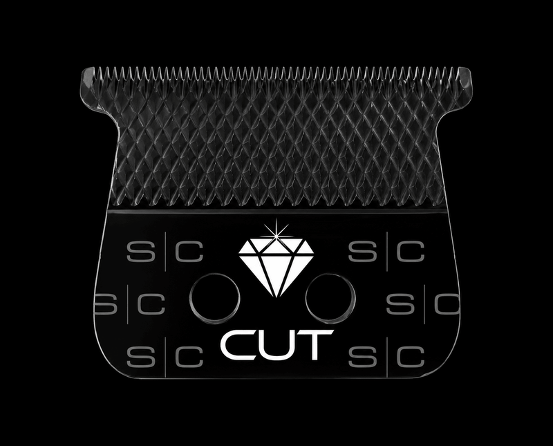 Black grooming comb with 'CUT' branding on a black background
