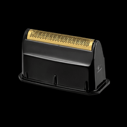 Black and gold device on a black background