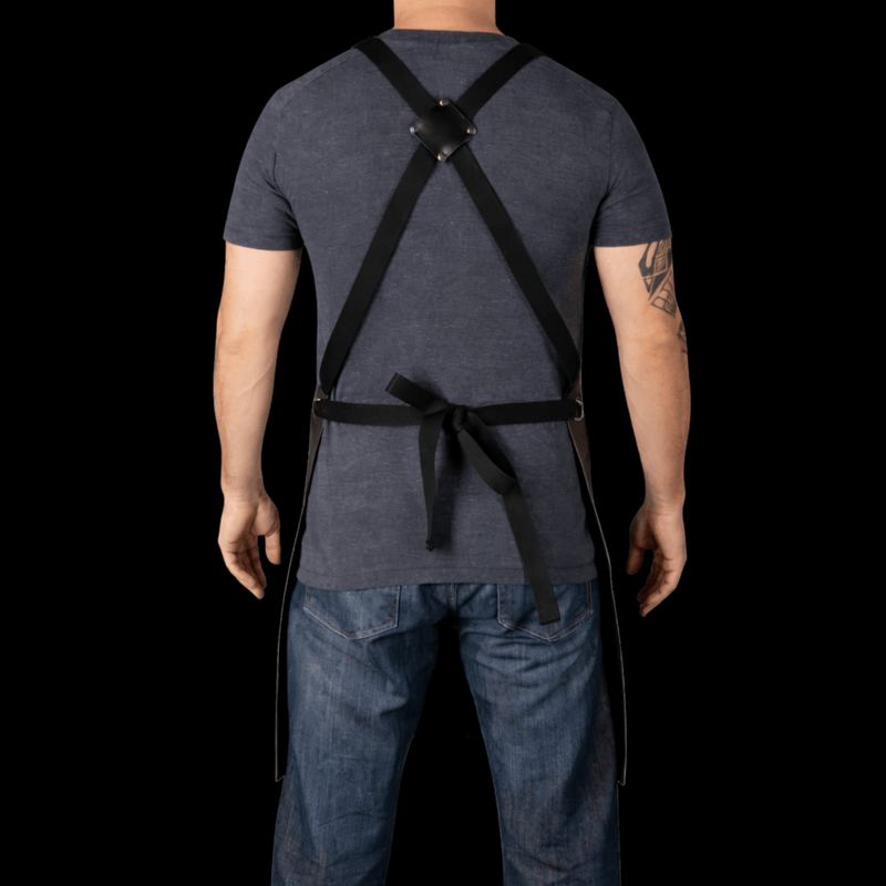 StyleCraft Waterproof Apron with Crossback Strap Black Camo SC341B front view