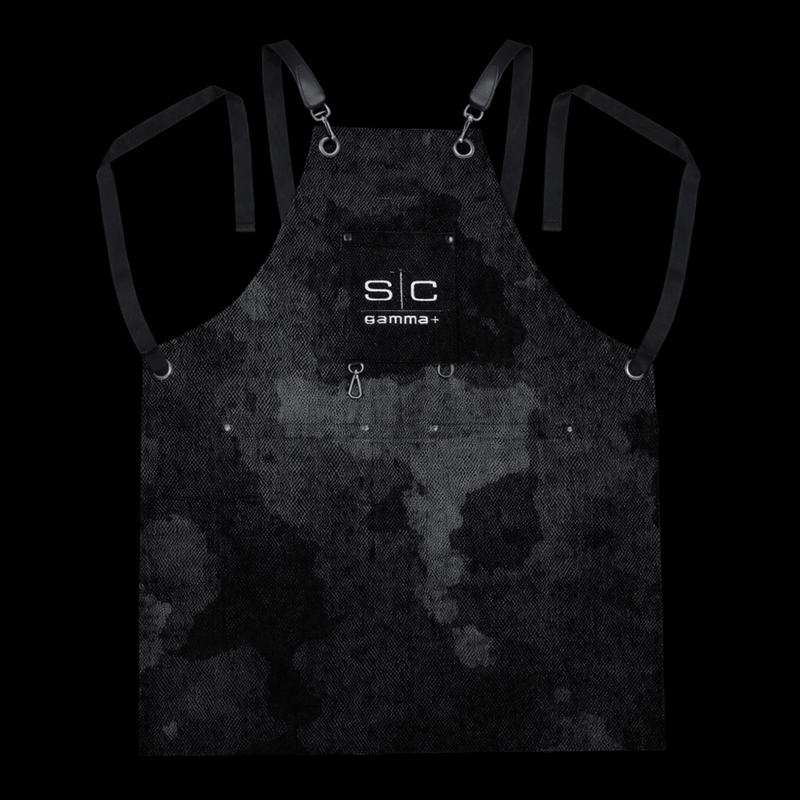 StyleCraft Waterproof Apron with Crossback Strap Black Camo SC341B back view