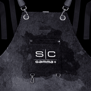 StyleCraft Waterproof Apron with Crossback Strap Black Camo SC341B worn view