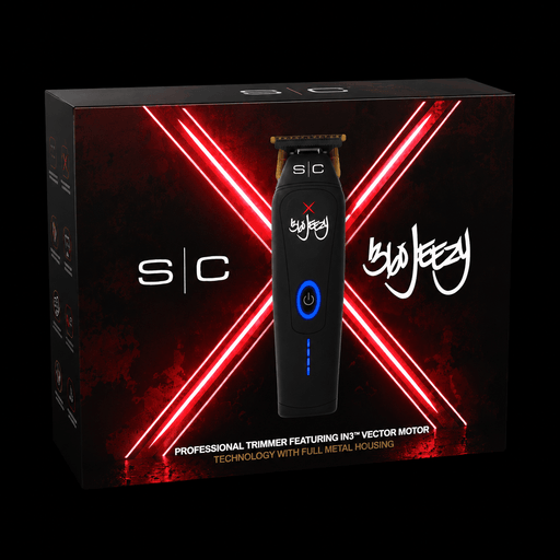 StyleCraft x 360 Jeezy cordless trimmer retail box - IN3 Vector Motor, full metal housing, black and red packaging