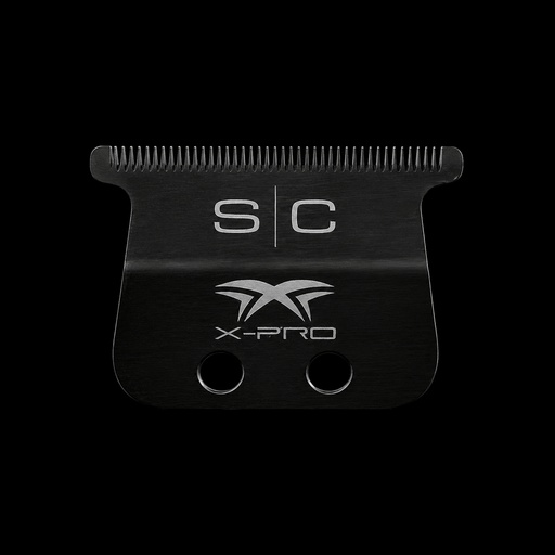 Black comb blade with 'SC' and 'X-Pro' branding on a black background
