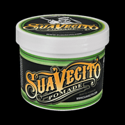 Suavecito Matte Pomade 32 oz tub on a black background
