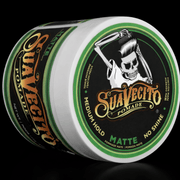 Suavecito matte pomade medium hold no shine barber hair styling product for natural textured styles Primos Barber Supply