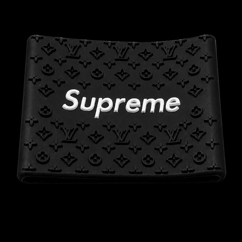 Supreme Clipper Grip in black with white logo — silicone monogram barber clipper grip