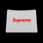 Supreme Clipper Grip in frosted white with red logo — silicone monogram barber clipper grip