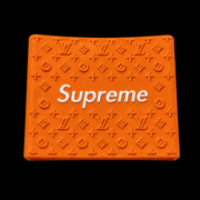 Supreme Clipper Grip in orange with white logo — silicone monogram barber clipper grip