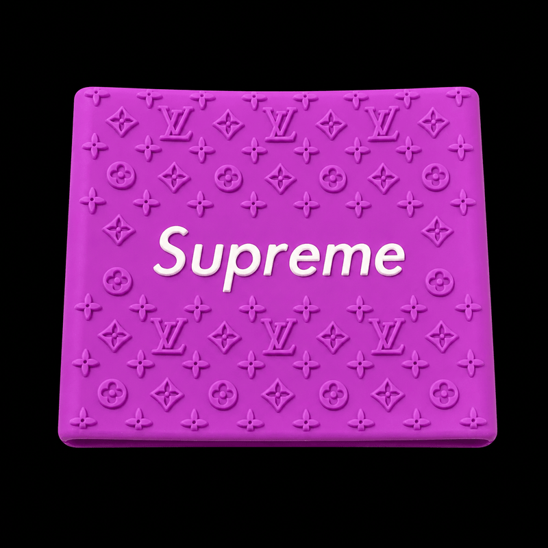 Supreme Clipper Grip in purple with white logo — silicone monogram barber clipper grip
