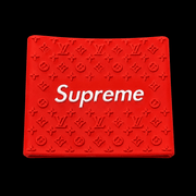 Supreme Clipper Grip in red with white logo — silicone monogram barber clipper grip