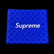 Supreme Clipper Grip in royal blue with white logo — silicone monogram barber clipper grip