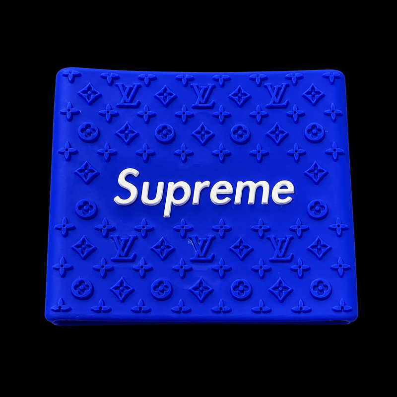 Supreme Clipper Grip in royal blue with white logo — silicone monogram barber clipper grip