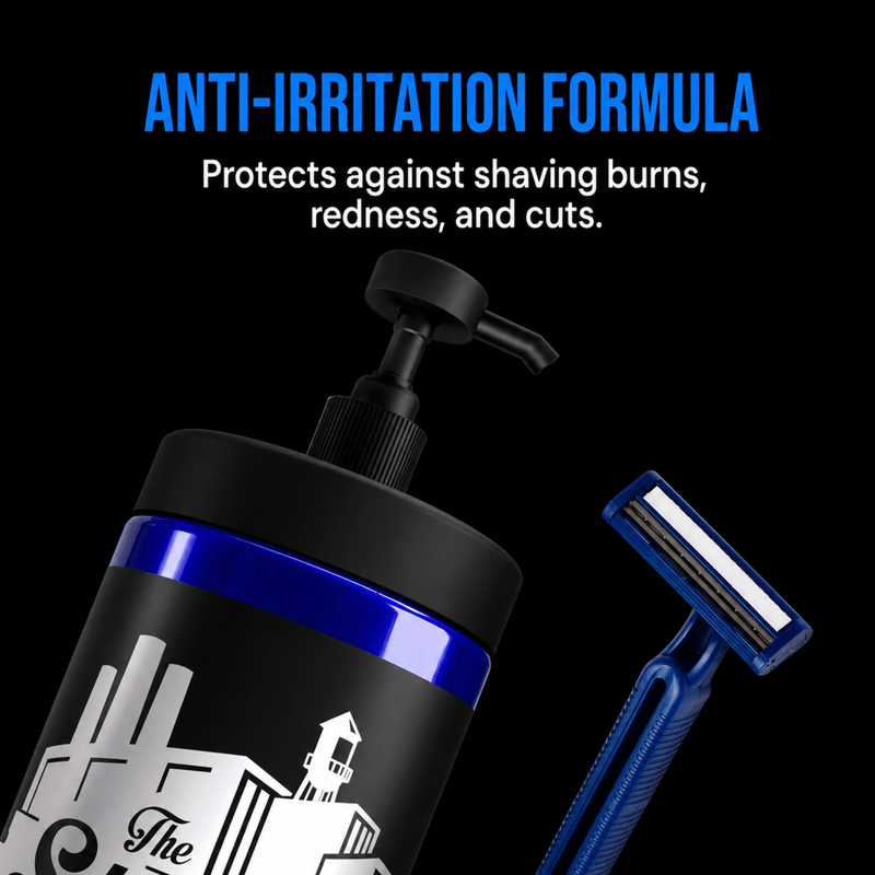 The Shave Factory Shaving Gel Anti Irritation Formula for Smooth Shaves Available at Primos Barber Supply