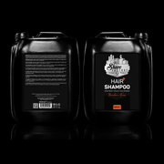 The Shave Factory Hair Shampoo 5000ml Front and Back View Showing Product Information Available at Primos Barber Supply