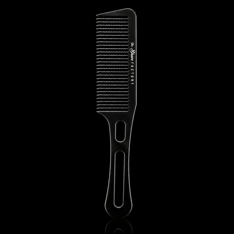 The Shave Factory Handle Comb Vertical View for Professional Barber and Salon Use Available at Primos Barber Supply