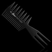 The Shave Factory Texturizing Comb Angled View for Sectioning and Styling Hair Available at Primos Barber Supply