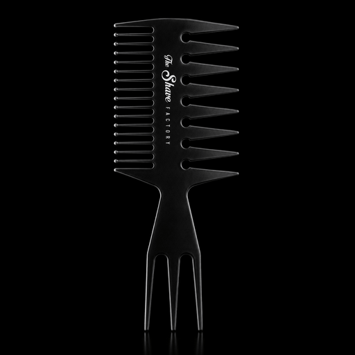 The Shave Factory Texturizing Comb Black Professional Styling Comb Available at Primos Barber Supply