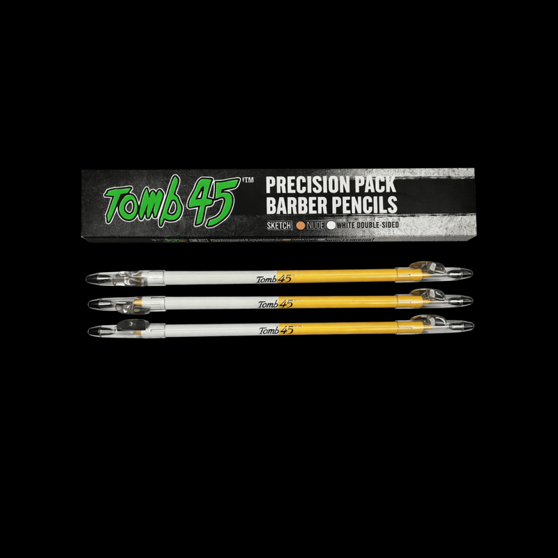 Tomb45 Precision Pack Barber Pencils 3 pack packaging nude and white colors