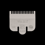 Gray Wahl hair clipper guard attachment on a black background