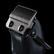 Wahl 5-Star Vapor Switch Cordless Clipper F32 Drift stainless steel blade close-up with taper lever and branding