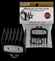 Wahl hair cutting guide comb with packaging on a black background