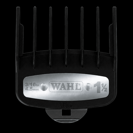 Wahl hair clipper comb attachment on a black background