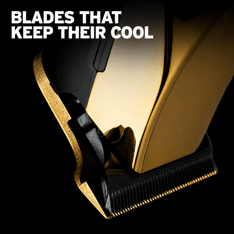 Wahl Gold T-Wide trimmer blade designed to stay cooler during extended barbering sessions