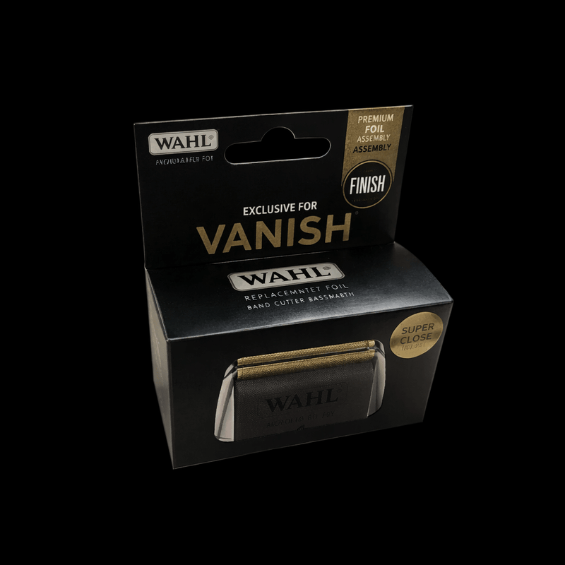 Wahl razor packaging with visible branding on a black background