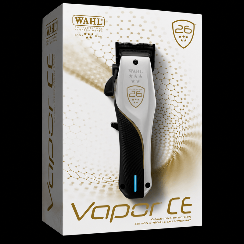 Wahl Vapor CE Limited Edition 26 cordless clipper retail packaging and box