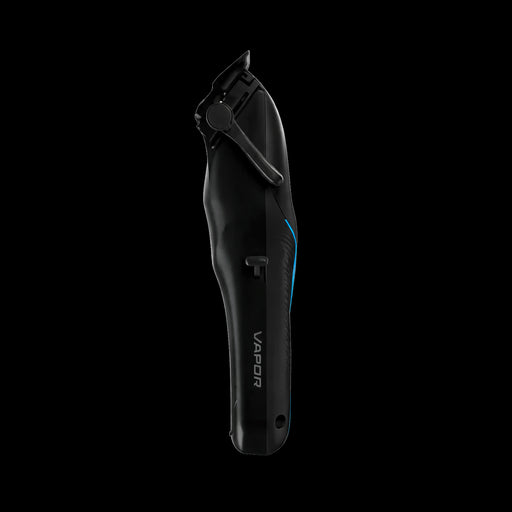 Wahl Vapor professional cordless clipper side profile view on black background. Primos Barber Supply